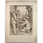 Józef PIENIĄŻEK (1888–1953) — Air-cleaning workers at the Rozbark mine in Bytom — 1950 [22x29 cm]