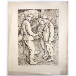 Józef PIENIĄŻEK (1888–1953) — Air-cleaning workers at the Rozbark Mine in Bytom — 1950 [22x29 cm]