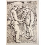 Józef PIENIĄŻEK (1888–1953) — Air-cleaning workers at the Rozbark Mine in Bytom — 1950 [22x29 cm]