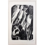 RACZYŃSKI, Stanisław (1903–1982). Woodcut. Basketball. Sports in Printmaking—1954 [very rare, 19.5 x 12.5 cm]