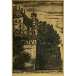 Jan Kazimierz DZIELIŃSKI - Wawel as Seen from Stradom, 1944 [etching, K. Wojciechowski Art Gallery, Kraków]]