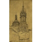 Józef PIENIĄŻEK (1888–1953) — Kraków, the towers of St. Mary’s Church — 1950