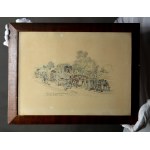 Czesław TAŃSKI (1862–1942) — The field hospital train of the 18th Division on its way to the blacksmith — 1920 [pencil/crayon on paper, drawing]