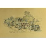 Czesław TAŃSKI (1862–1942) — The field hospital train of the 18th Division on its way to the blacksmith — 1920 [pencil/crayon on paper, drawing]