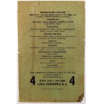 Propaganda leaflet. The 4th National List is running in the election to fight for: fair social welfare and a reduction in public burdens, jobs and reform of the social security system, compliance by Germans and Ukrainians with the laws of the Polish State