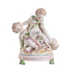 Unknown Artist, Three Putti Among Flowers