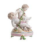 Unknown Artist, Three Putti Among Flowers