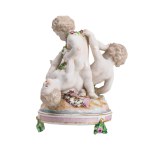 Unknown Artist, Three Putti Among Flowers
