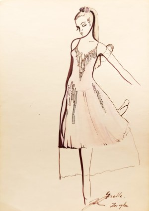 Wanda Żukowska-Waszak, Giselle (szkic kostiumu scenicznego)