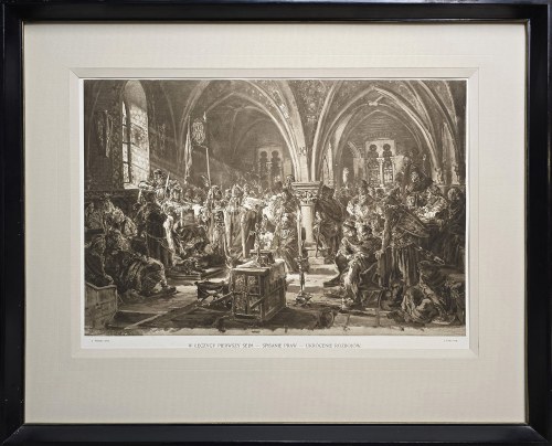 Jan Matejko (1838 - 1893), W Łęczycy Pierwszy Sejm - Spisanie Praw - Ukrócenie Rozbojów