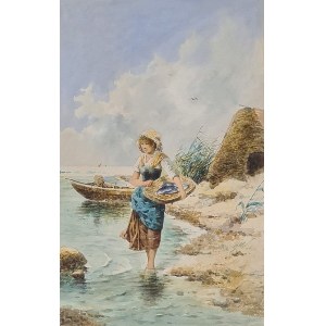 Carlo Ferranti, Girl with a Basket of Fish