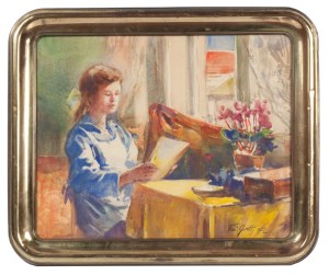 Teodor Grott, Scena we wnętrzu, 1922 r.