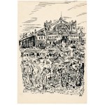 Antoni Uniechowski, Market in Front of Hala Mirowska in Warsaw