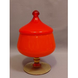 Empoli Art Glass Glassworks Sugar Bowl / Candy Dish