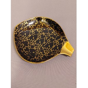 ZP Chodzież Paterka Fish Ashtray, Gold Tampon Printing, New