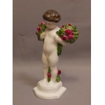 Rosenthal Porcelain: Putto Figurine with Bouquets of Roses, 1927