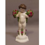 Rosenthal Porcelain: Putto Figurine with Bouquets of Roses, 1927