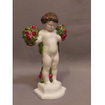 Rosenthal Porcelain: Putto Figurine with Bouquets of Roses, 1927