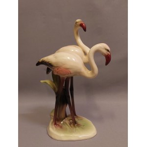 Keramos Wien Art Deco Flamingo Figurine from the 1930s