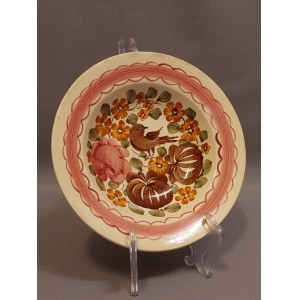 Włocławek Faience Factory: Small Plate and Bowl with a Bird