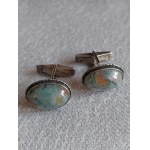 Vintage Silver Cufflinks with Agates