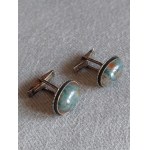 Vintage Silver Cufflinks with Agates