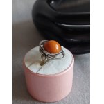 Warmet Warsaw Silver Ring with Natural Amber "Saturn"