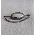 Kłodzko Agate Silver Brooch with Natural Hematite