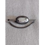 Kłodzko Agate Silver Brooch with Natural Hematite
