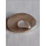 Silver Brooch, Artistic Mother-of-Pearl Brooch, Large