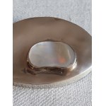 Silver Brooch, Artistic Mother-of-Pearl Brooch, Large