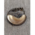Artistic Silver Brooch / Mother-of-Pearl Brooch