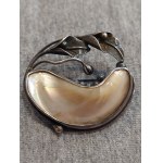 Artistic Silver Brooch / Mother-of-Pearl Brooch