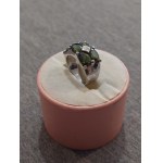 Silver Ring with Green Zirconia Stones