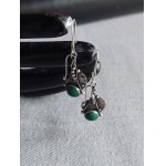 Designer Silver Earrings with Malachite