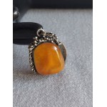 Handcrafted Silver Pendant with Amber, Gdańsk