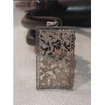 Large Openwork Silver Pendant with Zirconia
