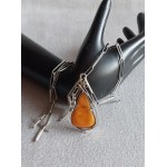 Wojciech Kruk, Poznań: Silver Necklace with Natural Milky Amber