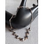 Silver Necklace with Natural Hematite