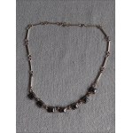 Silver Necklace with Natural Hematite