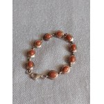 Silver Jewelry Set with Desert Sand: Bracelet + Earrings + Pendant