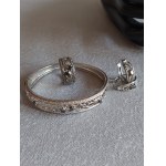 "Openwork" Silver Jewelry Set: Bracelet + Earrings + Ring