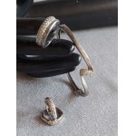 Silver Jewelry Set with Zirconia: Bracelet + Earrings + Ring