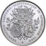 Switzerland - Bern - Silver Medal 1888 - Interlaken, Bernese Cantonal Shooting Festival - Switzerland, Swiss Shooting Medal