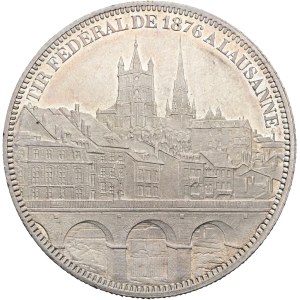 Switzerland - Vaud / Waadt - 5 Francs 1876 Schützentaler - Lausanne Federal Shooting Competition - Switzerland, 5 Francs Swiss Shooting Thaler