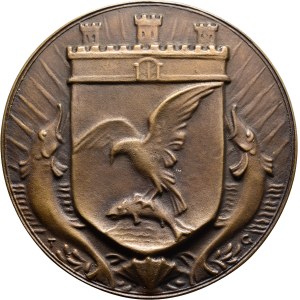Città Libera di Danzica - Medaglia in bronzo del 1923 - Centenario della località balneare di Sopot sul Mar Baltico - Gdańsk / Sopot