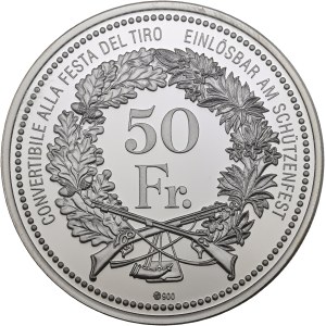 Switzerland - Ticino - 50 Francs 2016, Schützentaler - San Gottardo Base Tunnel - NGC PF 70 ULTRA CAMEO - Switzerland, 50 Francs Swiss Shooting Thaler, San Gottardo Edition