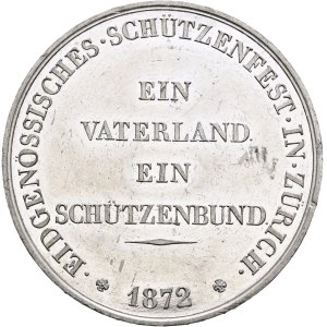 Switzerland - Zurich - Lead/Tin Medal, 1872 - Zurich, Swiss Federal Shooting Festival - Switzerland, Swiss Shooting Medal