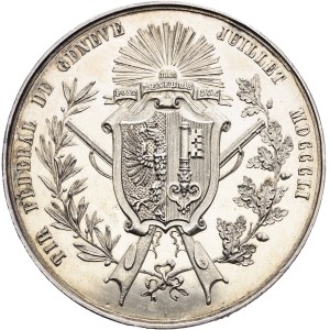 Schweiz - Genève / Genf - Silbermedaille 1851 - Genève, Tir fédéral - Switzerland, Swiss Shooting Medal