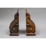A pair of wooden consoles, 19th century